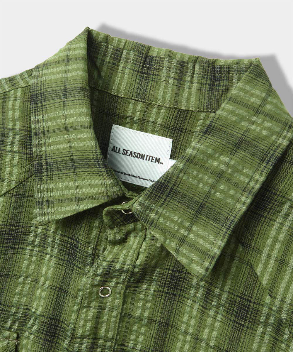 口袋格紋襯衫 ASI WRINKLE CHECK WESTERN SHIRT