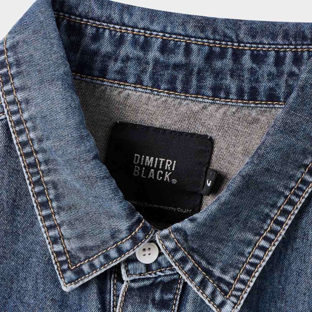 丹寧短袖襯衫 FADED WASHING DENIM TRUCKER HALF SHIRT