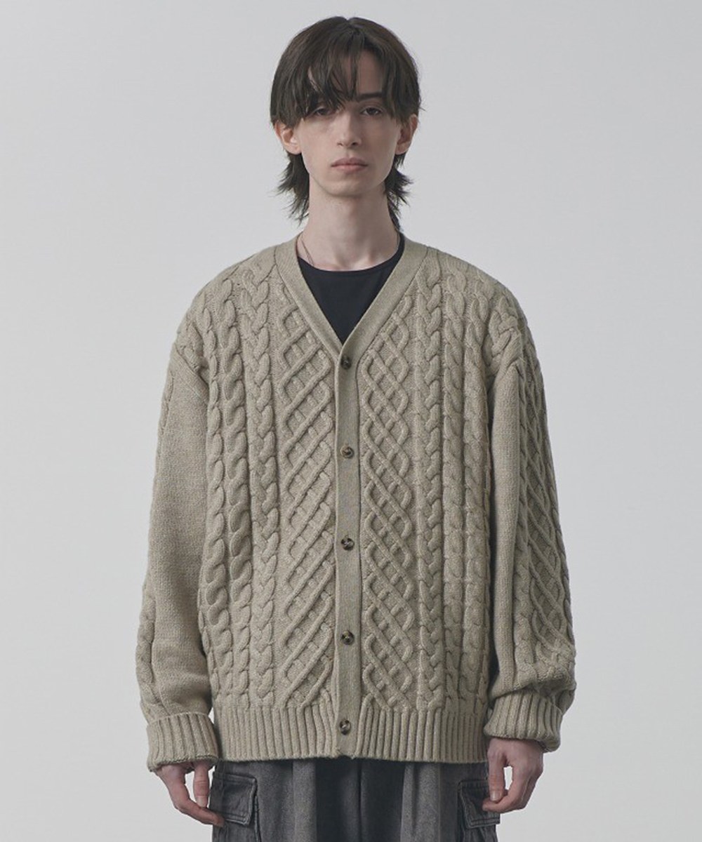 針織開襟衫 HEAVY WEIGHT CABLE KNIT CARDIGAN
