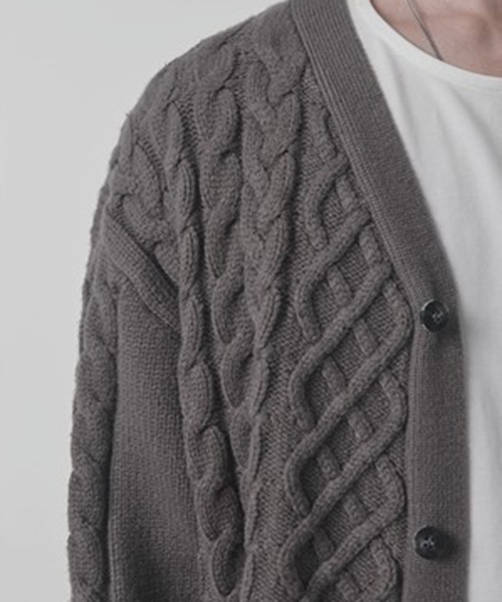 針織開襟衫 HEAVY WEIGHT CABLE KNIT CARDIGAN