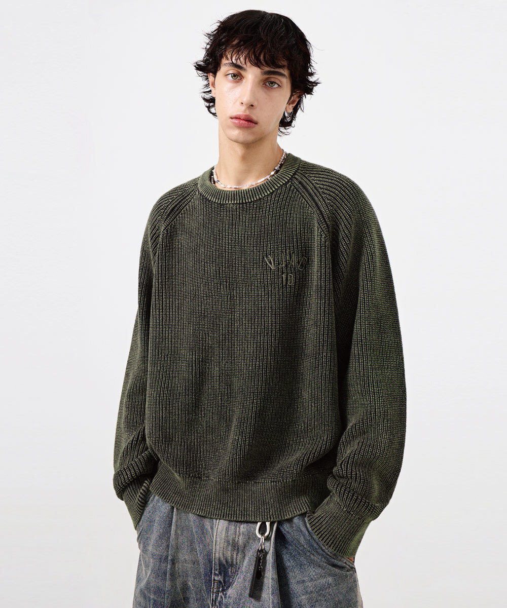 圓領針織上衣 VLAD PIGMENT RAGLAN HACHI ROUND KNIT