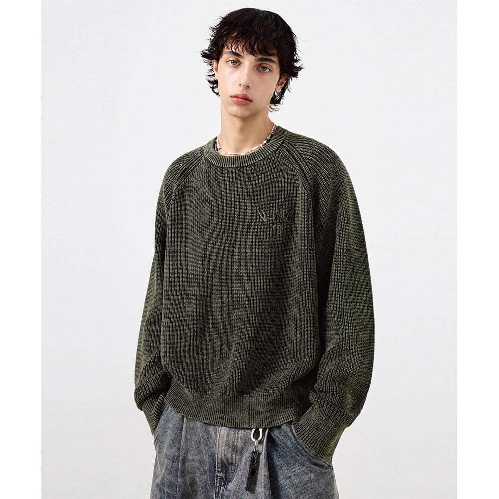 圓領針織上衣 VLAD PIGMENT RAGLAN HACHI ROUND KNIT