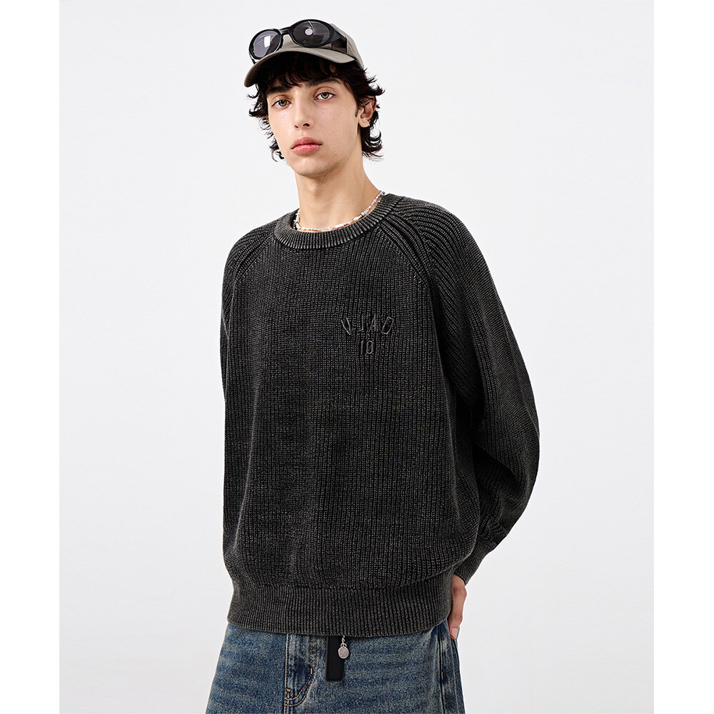 圓領針織上衣 VLAD PIGMENT RAGLAN HACHI ROUND KNIT