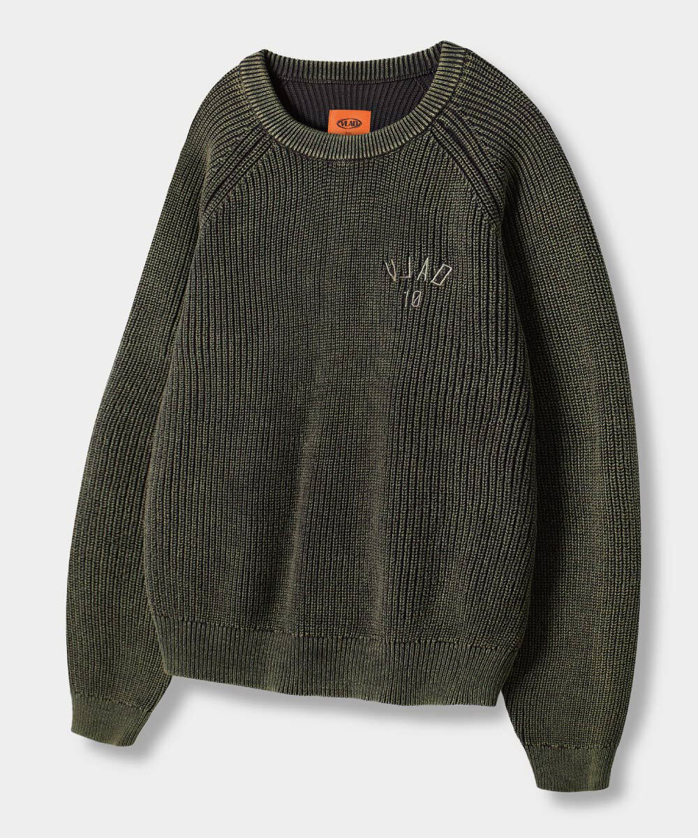 圓領針織上衣 VLAD PIGMENT RAGLAN HACHI ROUND KNIT