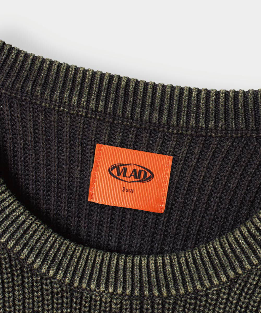 圓領針織上衣 VLAD PIGMENT RAGLAN HACHI ROUND KNIT