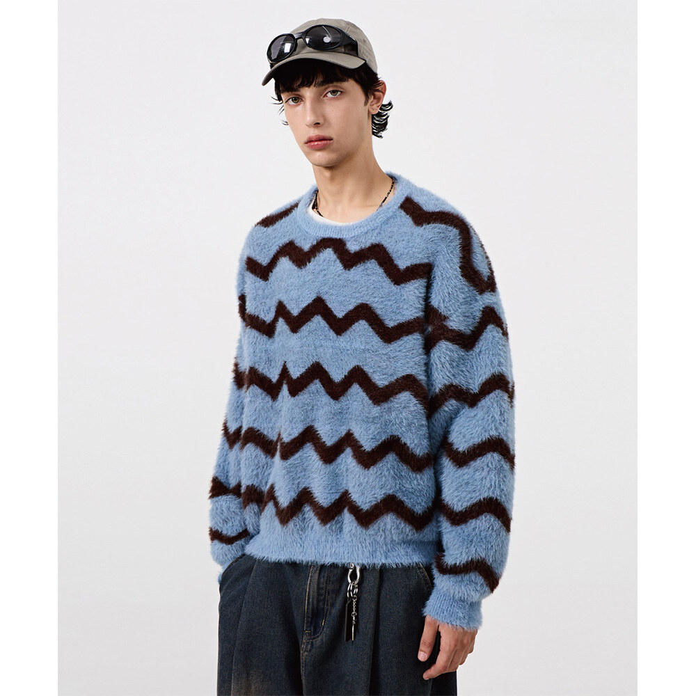 針織上衣 ESSENTIAL HAIRY ROUND KNIT WAVE