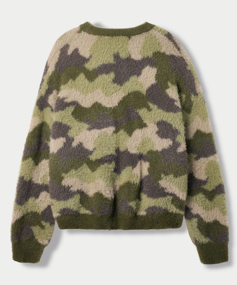 迷彩針織上衣 ESSENTIAL HAIRY ROUND KNIT