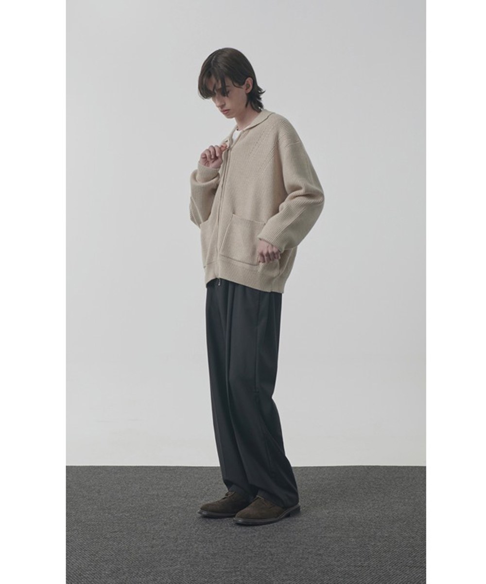 針織外套 2WAY HEAVY WEIGHT WAVE COLLAR KNIT ZIP-UP