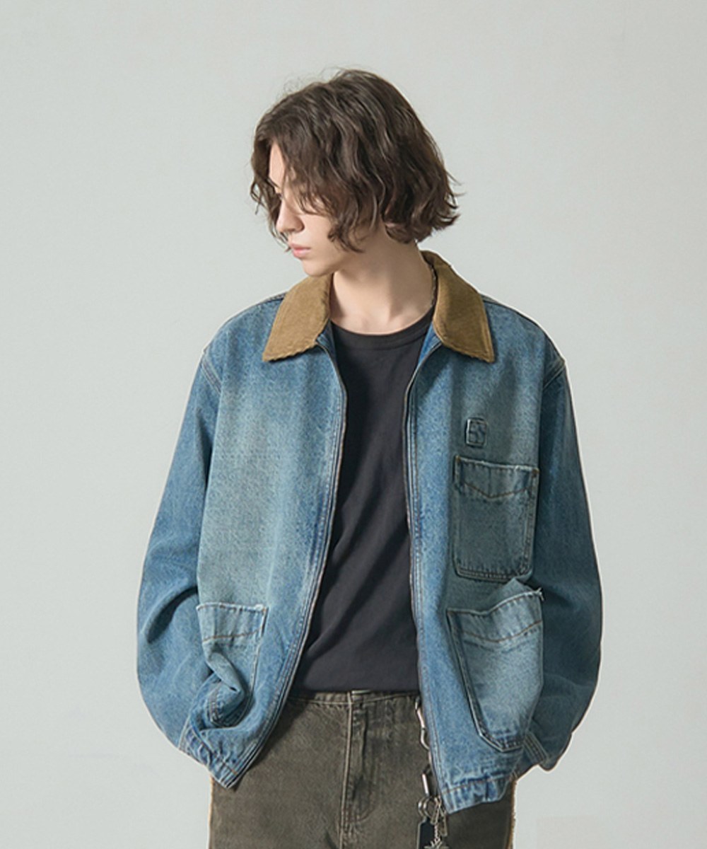 水洗翻領單寧外套 2WAY OG ESSENTIAL MICHIGAN DENIM JACKET