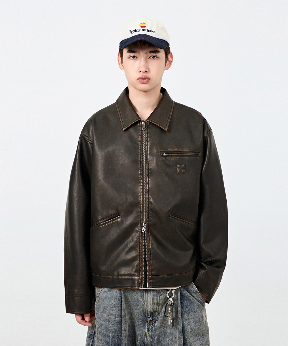 仿皮革工裝外套 FAUX LEATHER DETROIT WORK JACKET