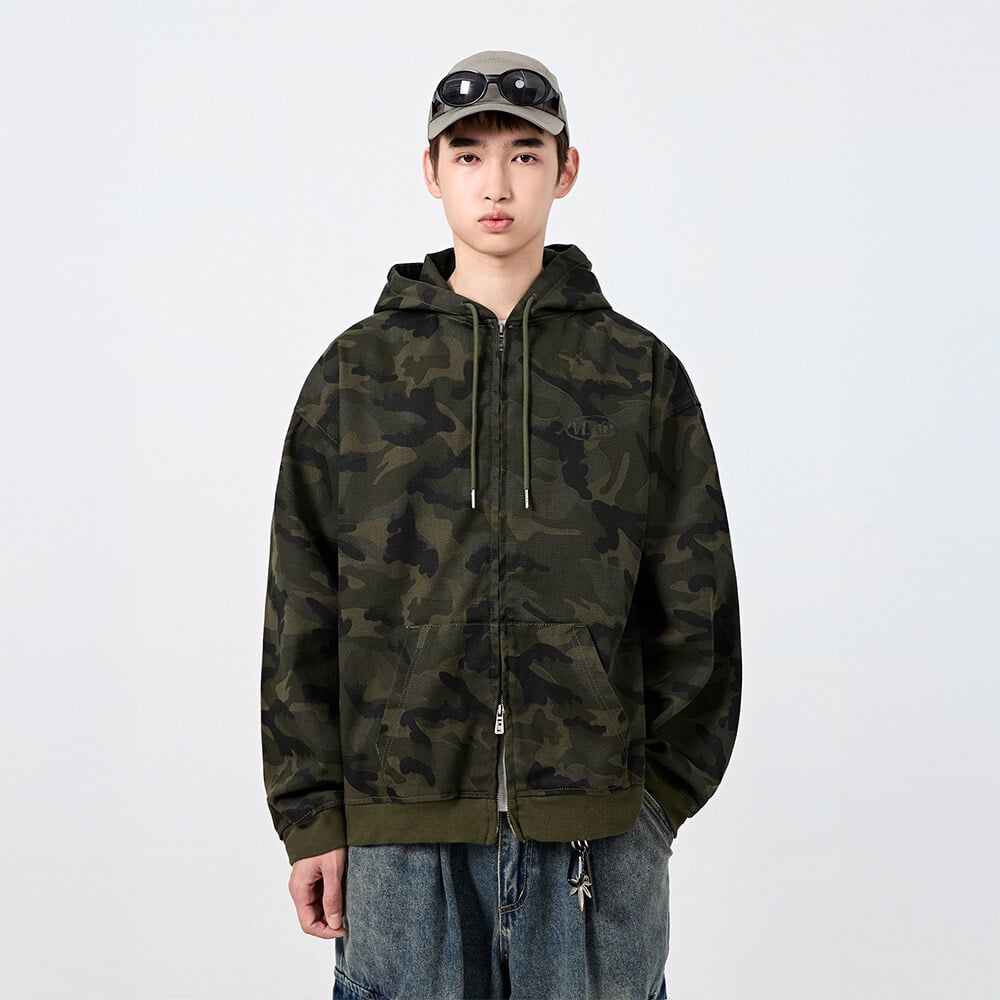 水洗迷彩連帽外套 VLAD WASHED CAMOUFLAGE HOODED ZIPUP