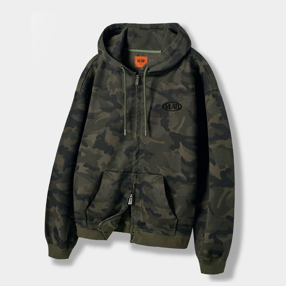 水洗迷彩連帽外套 VLAD WASHED CAMOUFLAGE HOODED ZIPUP