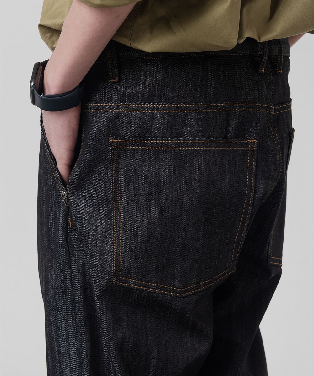 單寧牛仔長褲 SLUB ONE TUCK WIDE DENIM