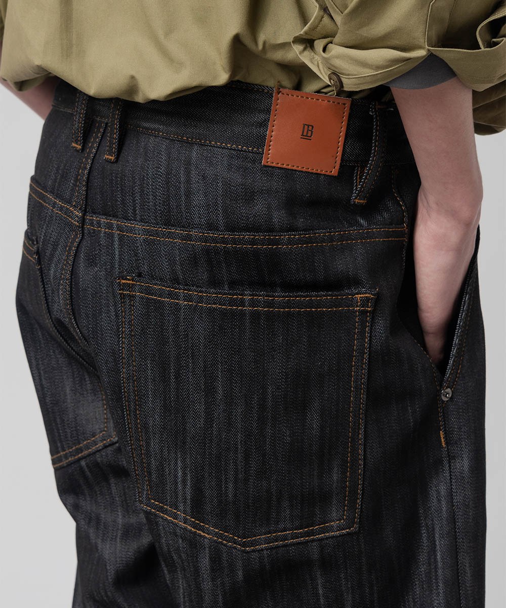單寧牛仔長褲 SLUB ONE TUCK WIDE DENIM