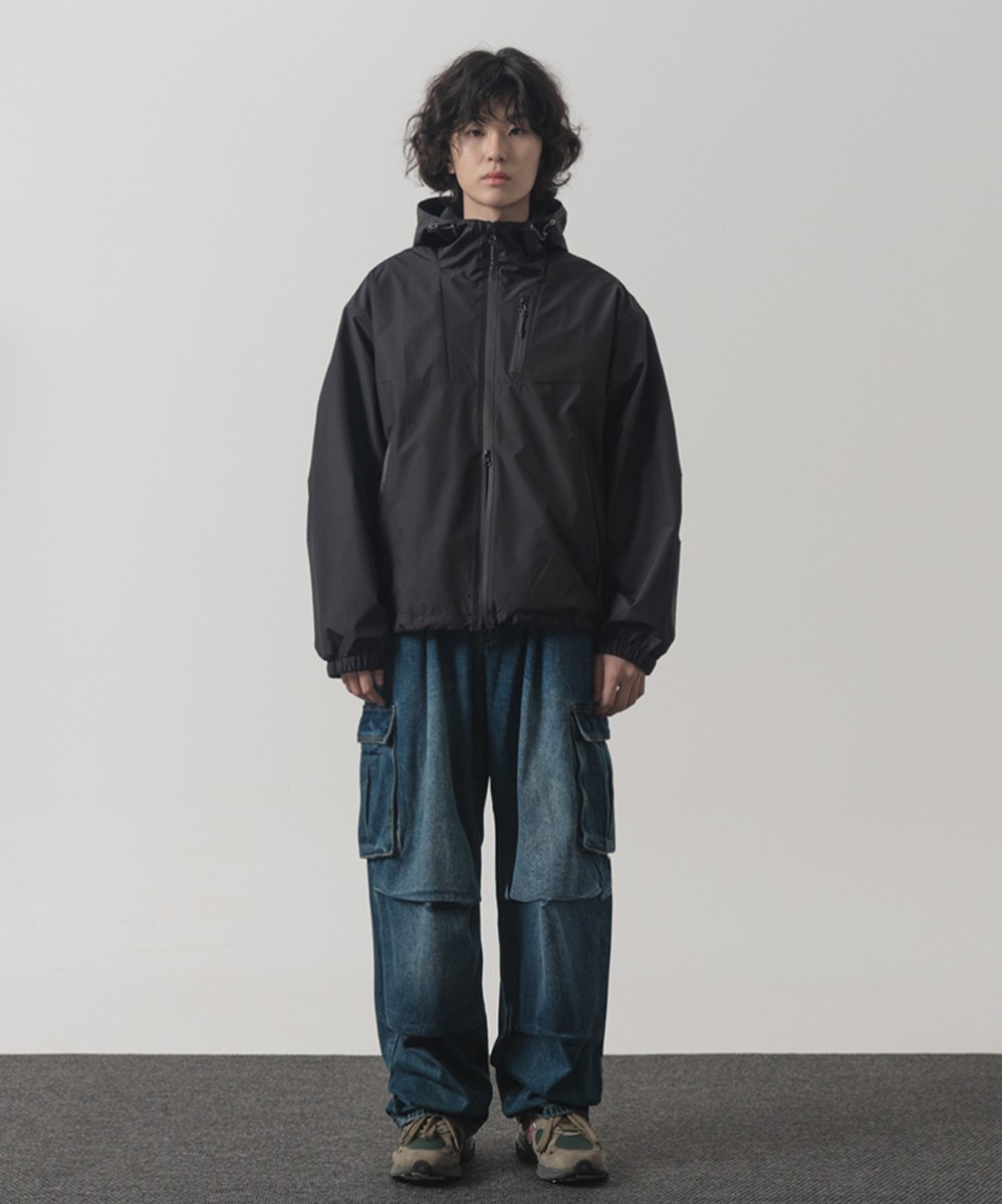 降落傘牛仔長褲 ONE-TUCK PARASUIT CARGO DENIM PANTS