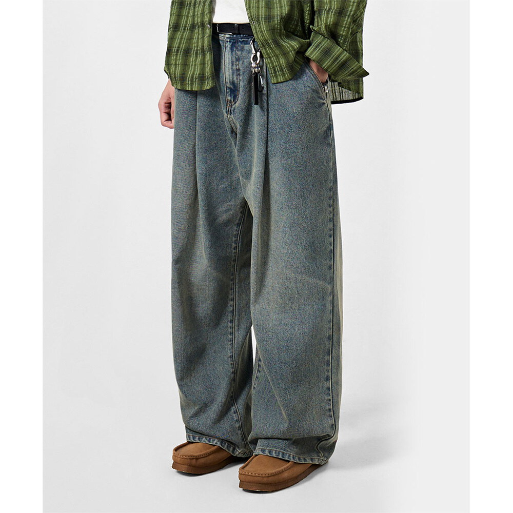 寬版丹寧褲 ALL-SUNDAY ONE-TUCK WIDE DENIM PANTS