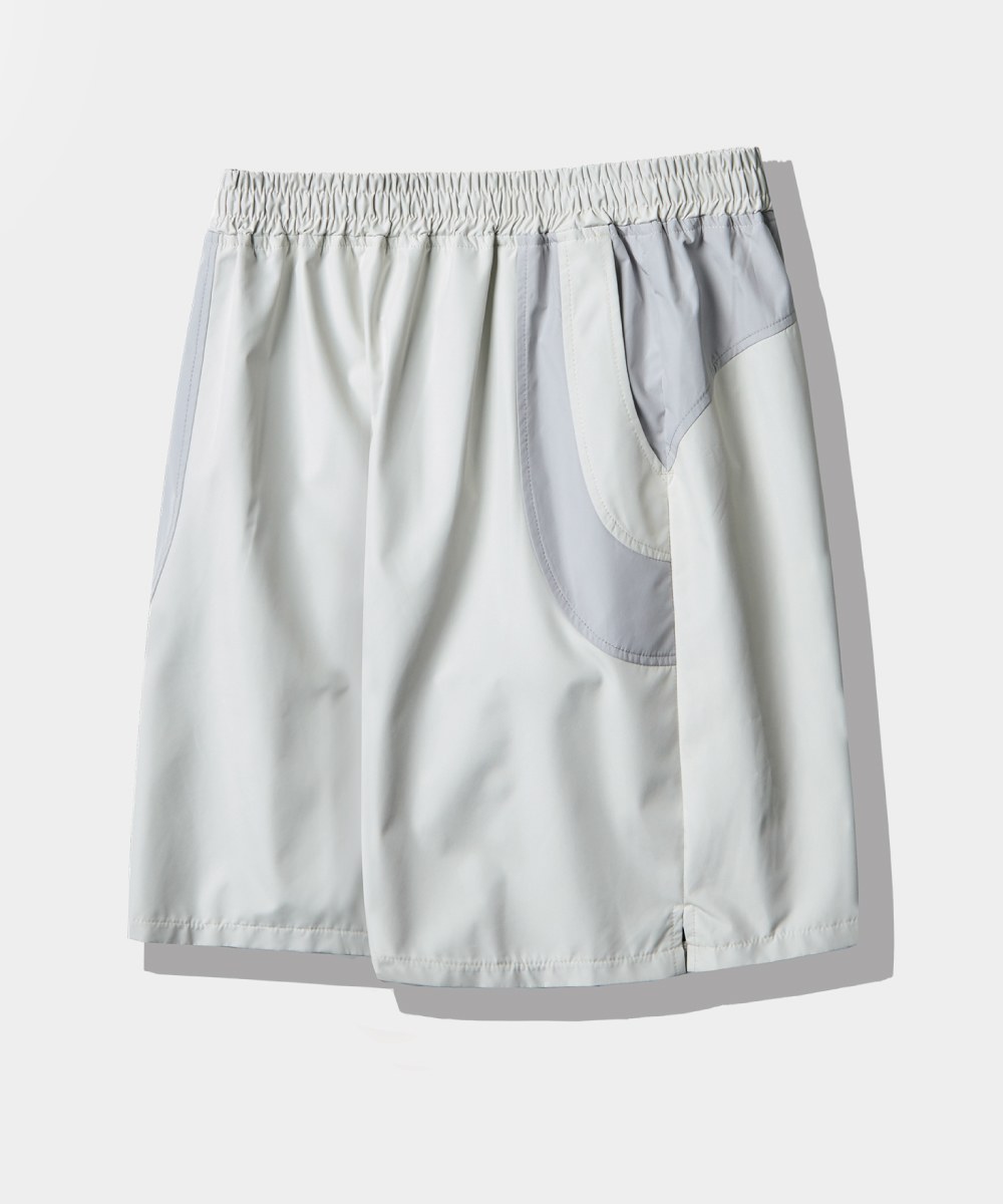 拼接休閒短褲 DOUBLE LAYER SLASH HALF PANTS
