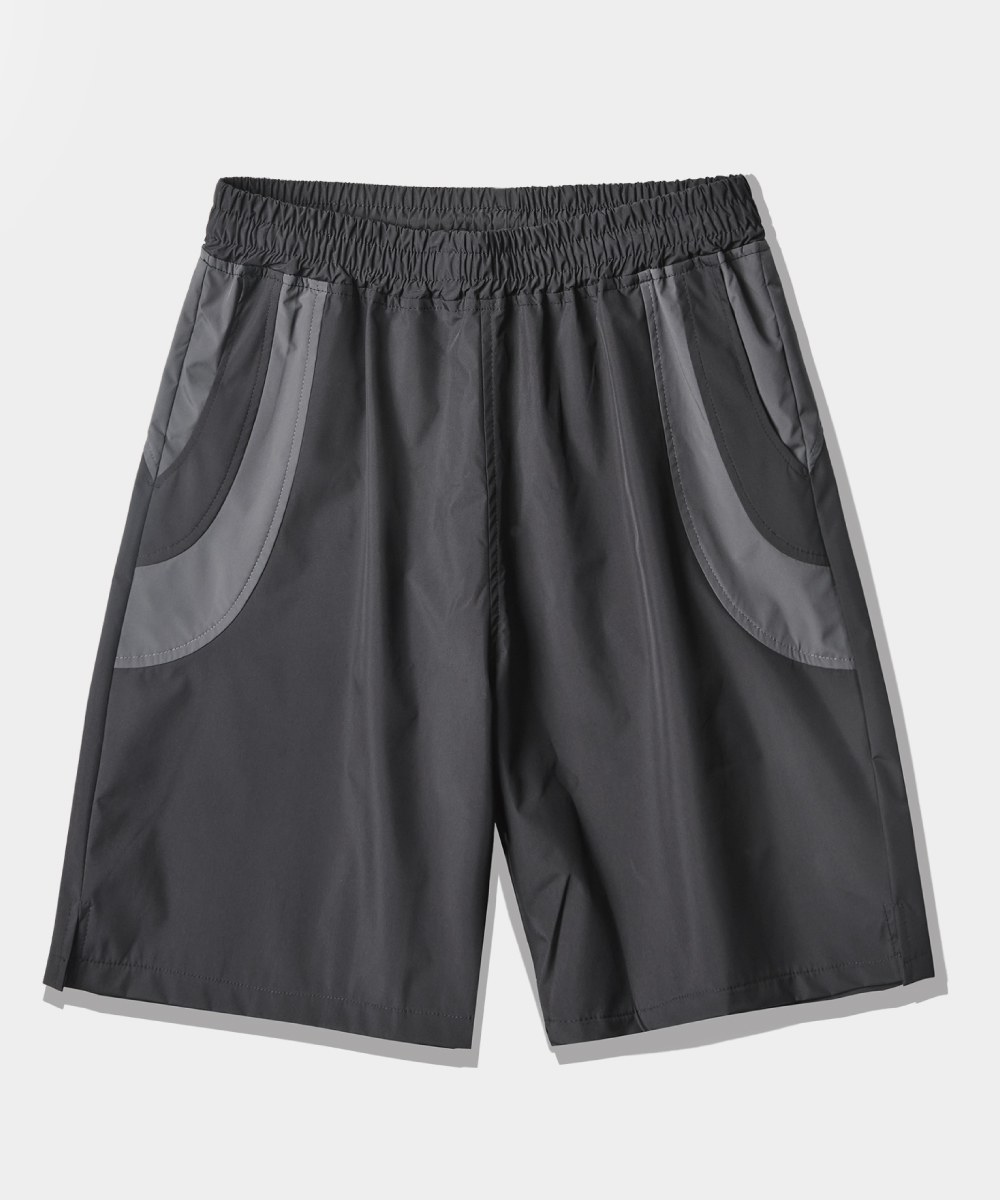 拼接休閒短褲 DOUBLE LAYER SLASH HALF PANTS