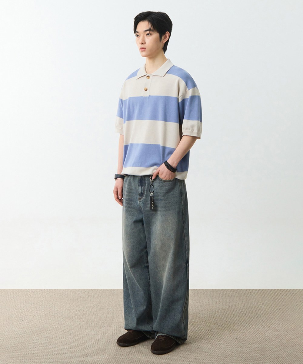 條紋橄欖球衫 STRIPE RUGBY HALF KNIT