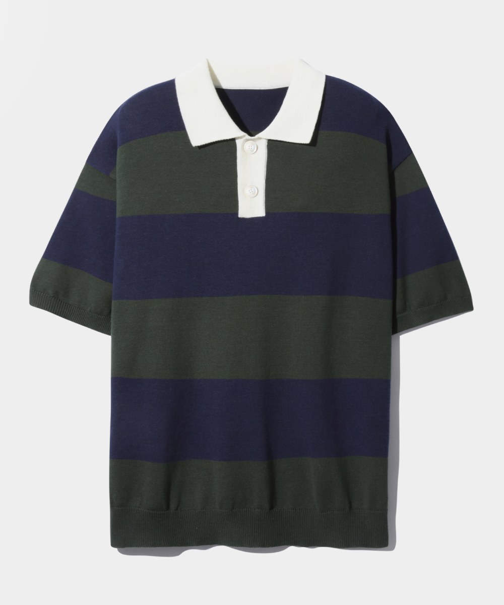 條紋橄欖球衫 STRIPE RUGBY HALF KNIT