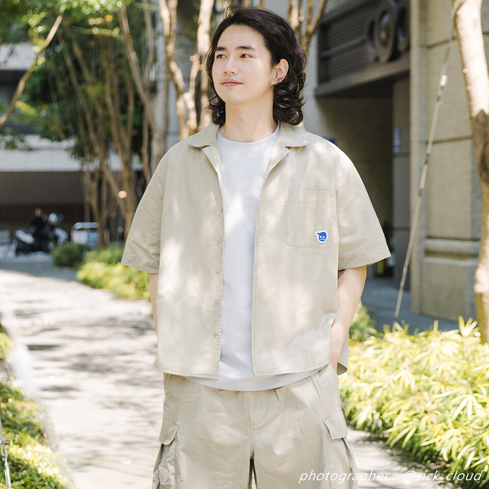 PLN3367-252 小P社長水洗短袖襯衫