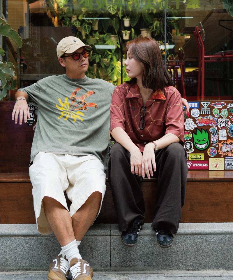 3SB0103-252 水洗印花上衣 THE HANA-02 WASHED TEE
