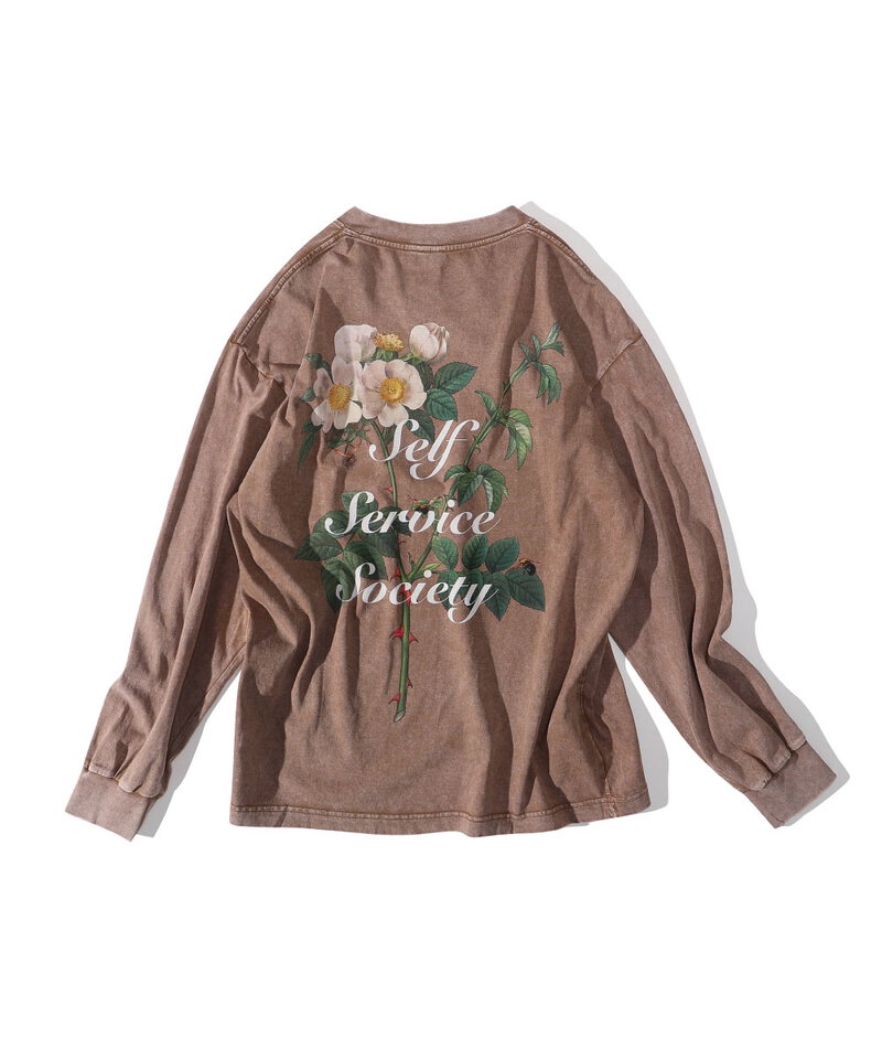 品牌花卉長袖上衣 Brand Logo Flower Tee