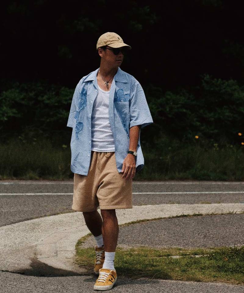 條紋開領襯衫 3S Flower Shirt