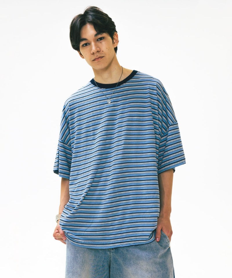 AGL0105-252 條紋短Tee Multi Striped Half Tee