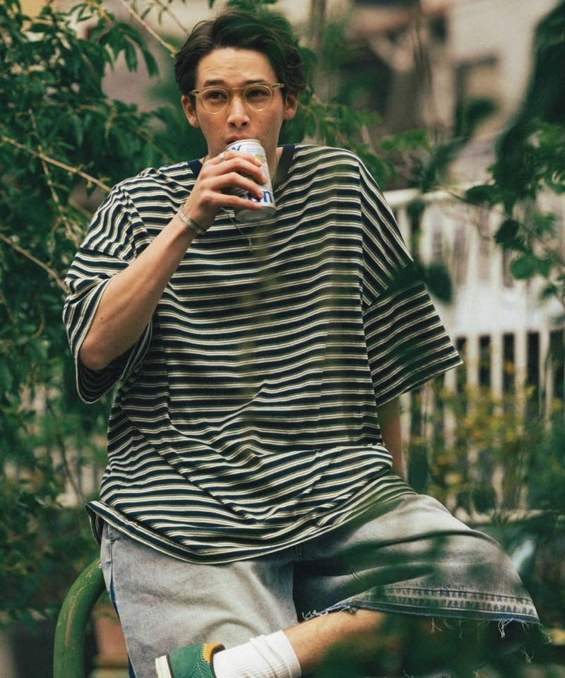 AGL0105-252 條紋短Tee Multi Striped Half Tee
