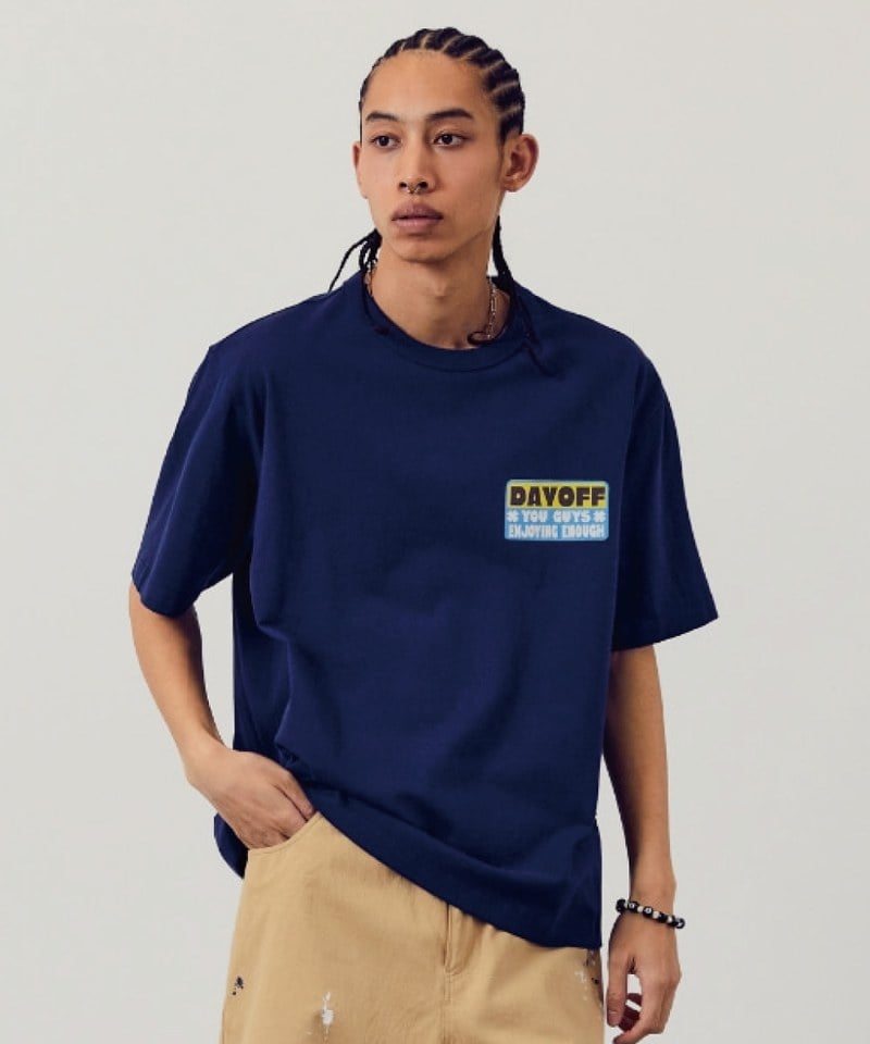 印花短TEE CAUTION HALF SLEEVE