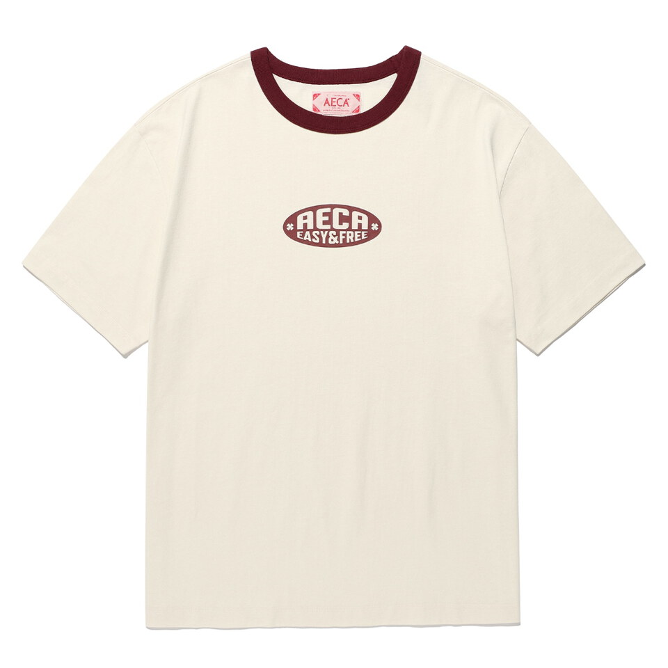 AECA0125-262 LOGO 短TEE OVAL EMBLEM GRAPHIC RINGER HALF SLEEVE TEE