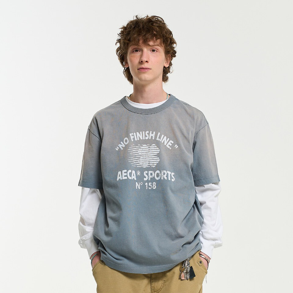 水洗印花短TEE NO FINISH LINE WASHED HALF SLEEVE TEE
