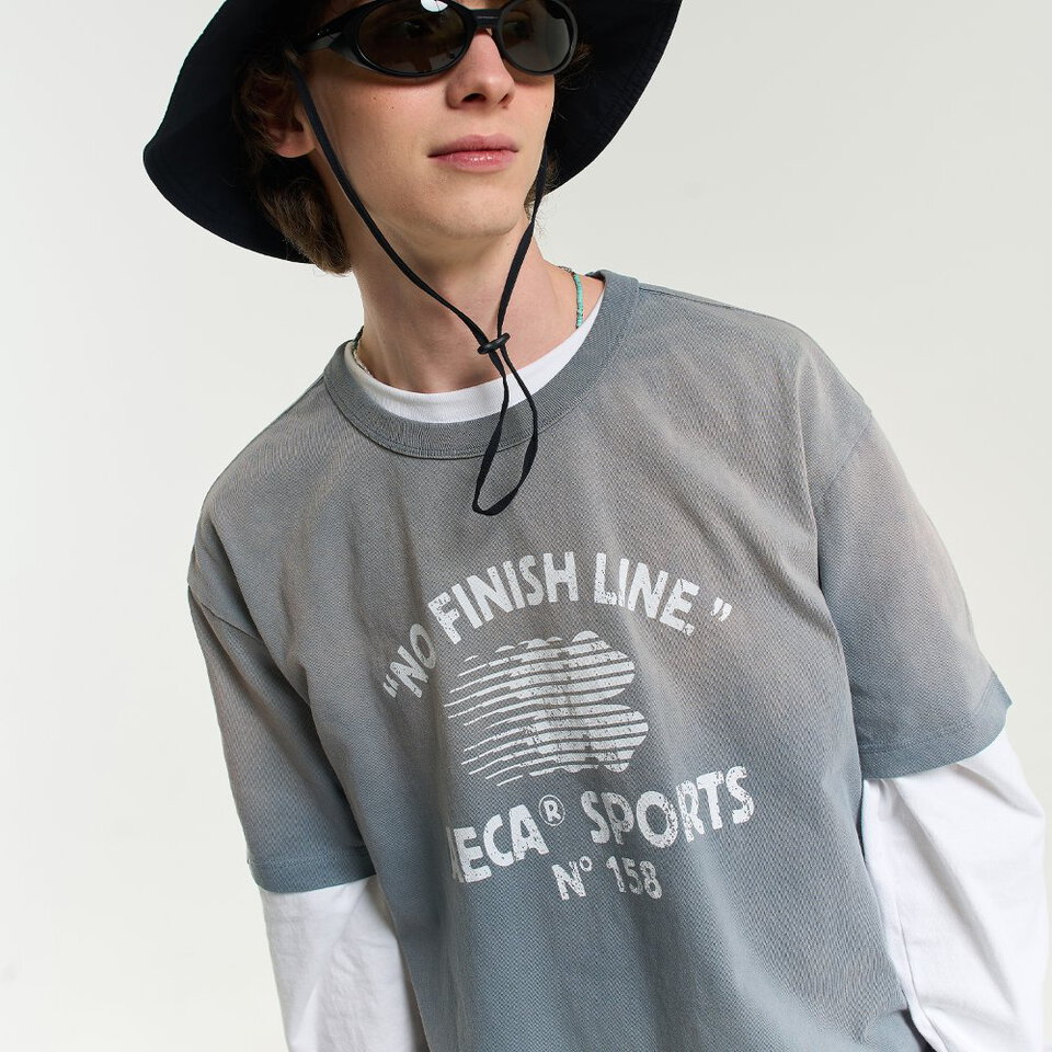 AECA0130-262 水洗印花短TEE NO FINISH LINE WASHED HALF SLEEVE TEE