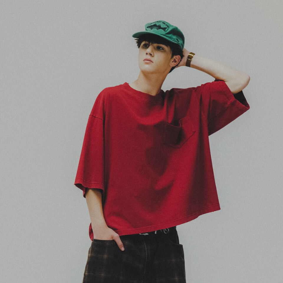 水洗口袋Tee Washed Wide Pocket Crop Tee