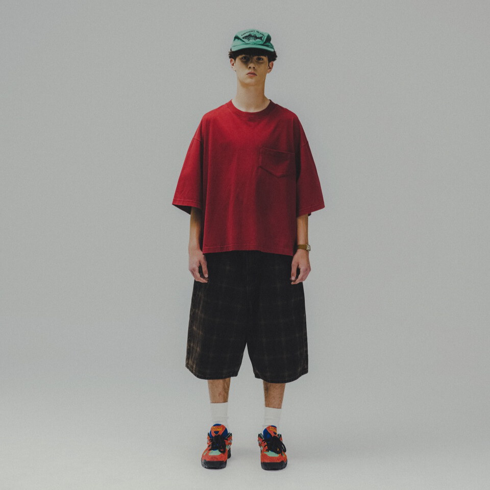 水洗口袋Tee Washed Wide Pocket Crop Tee