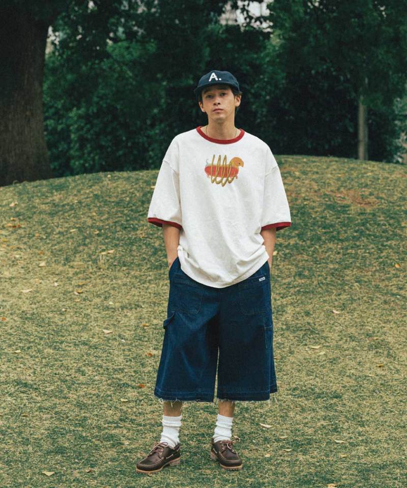 AGL0106-252 趣味插畫短Tee Hotdog Graphic Raglan Half Tee