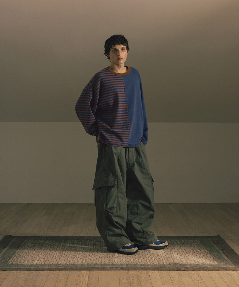 AGL0109-252 拼接條紋上衣 Mixed Stripe Long Sleeve