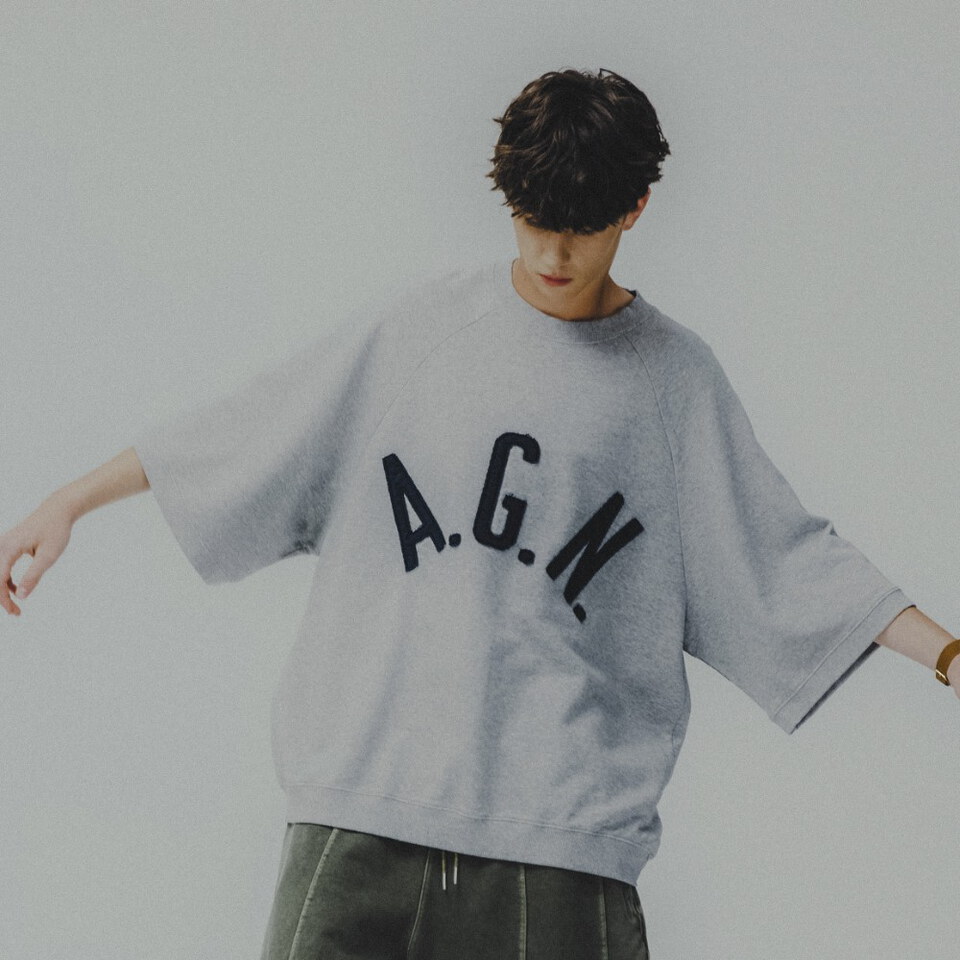 AGL0115-261 貼布短袖上衣 Applique Raglan Half Sweat Shirt