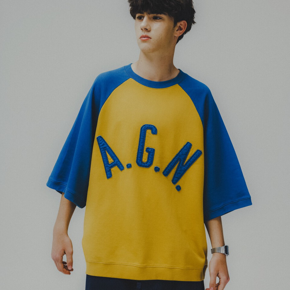 貼布短袖上衣 Applique Raglan Half Sweat Shirt