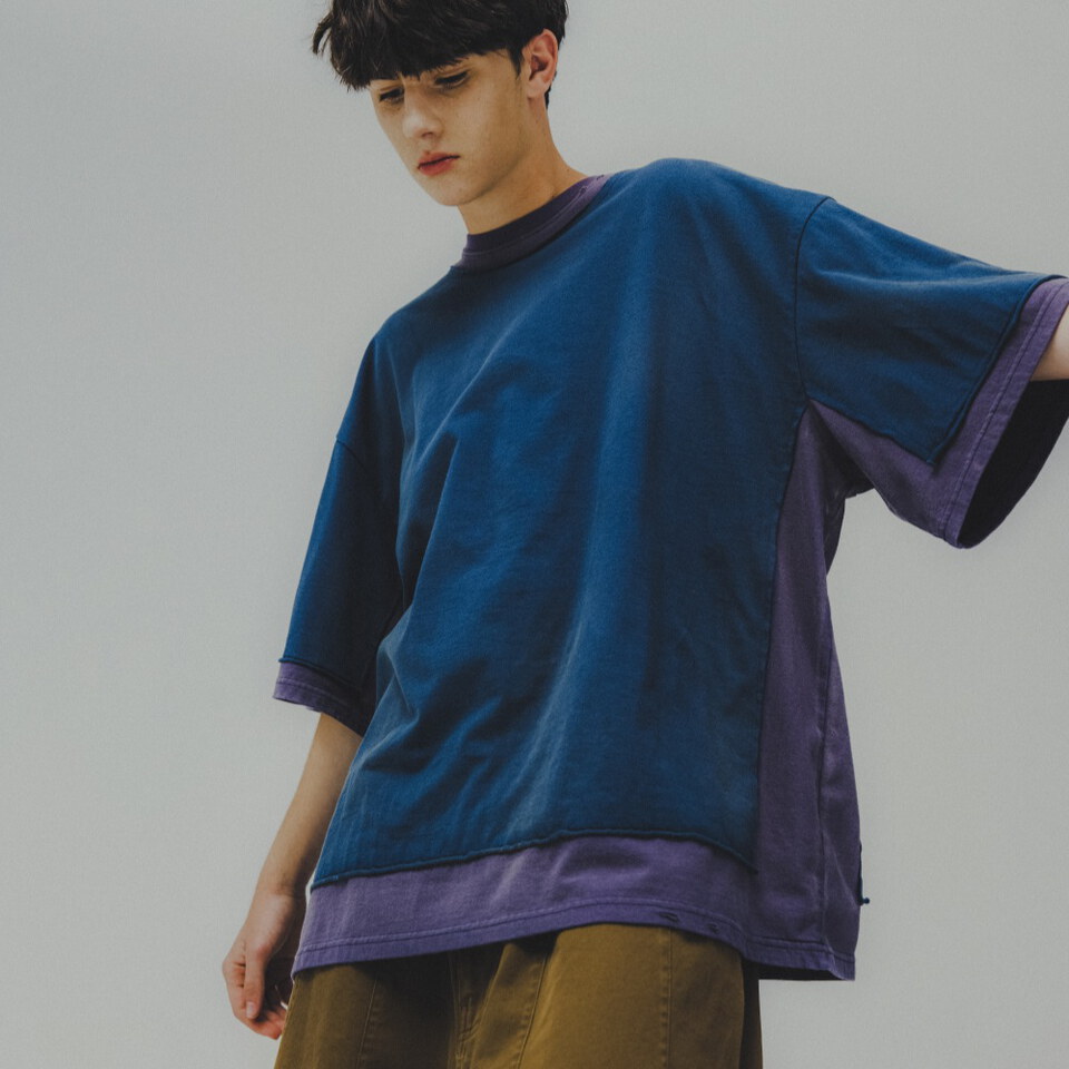 拼接水洗Tee Double Layer Washed Tee