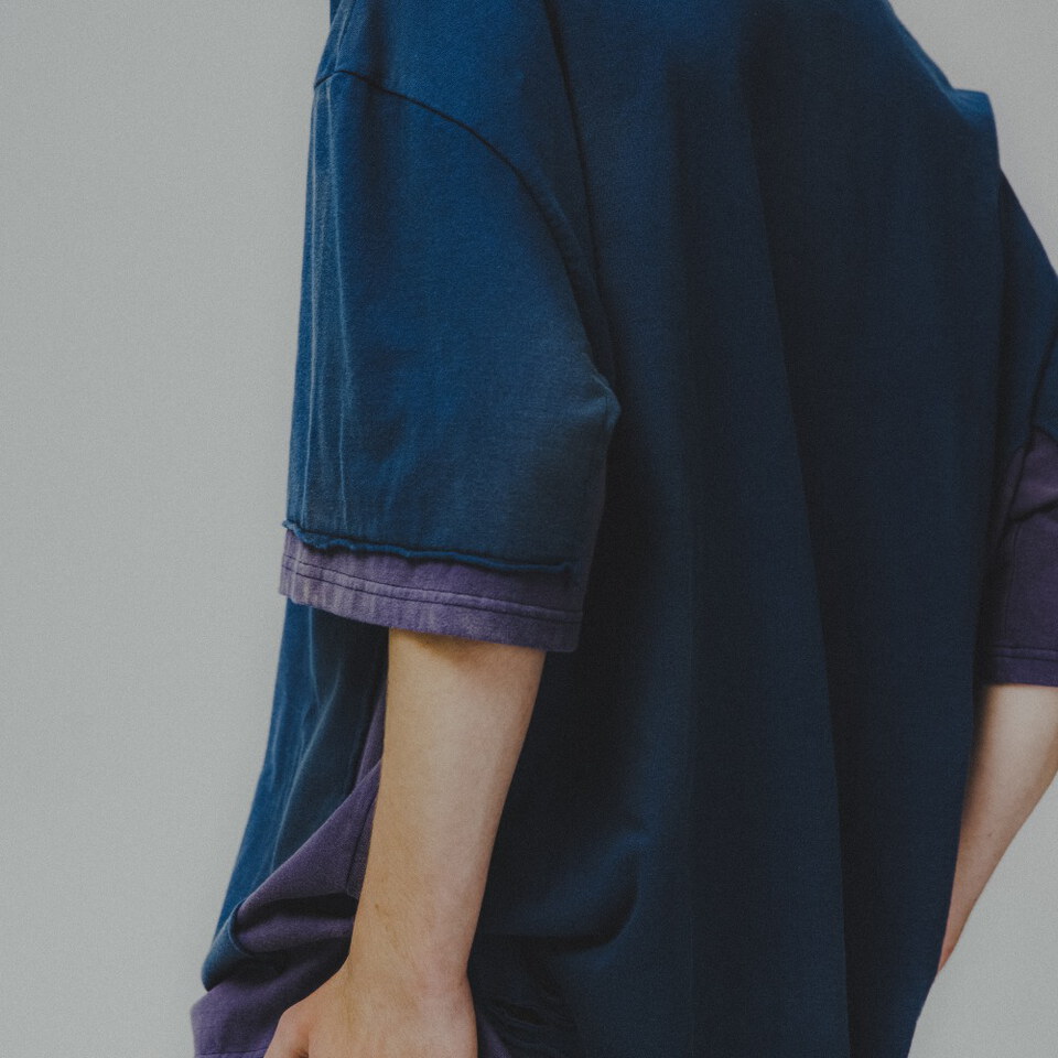 拼接水洗Tee Double Layer Washed Tee