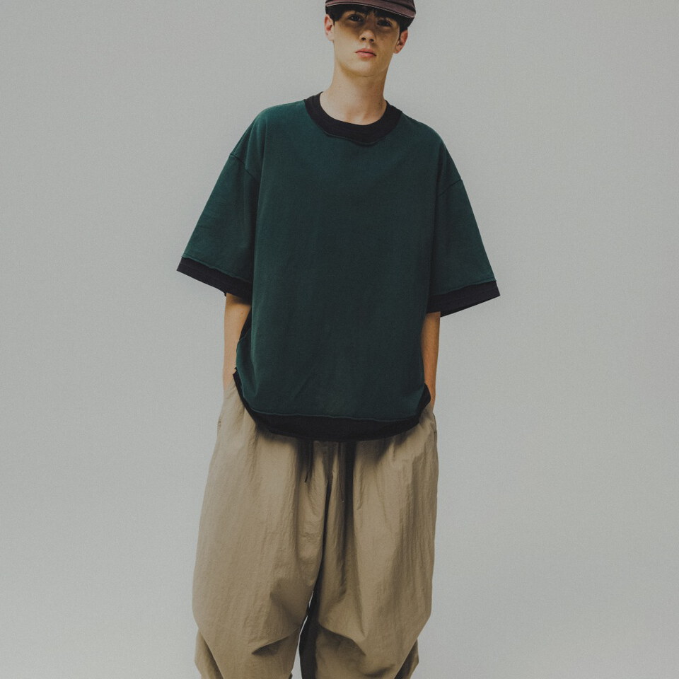 拼接水洗Tee Double Layer Washed Tee