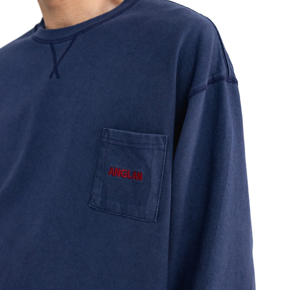 水洗刺繡口袋T Washed Embroidered Pocket Tee