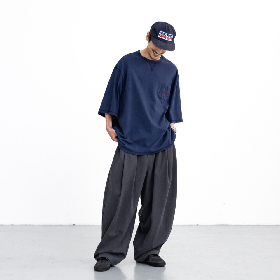 水洗刺繡口袋T Washed Embroidered Pocket Tee