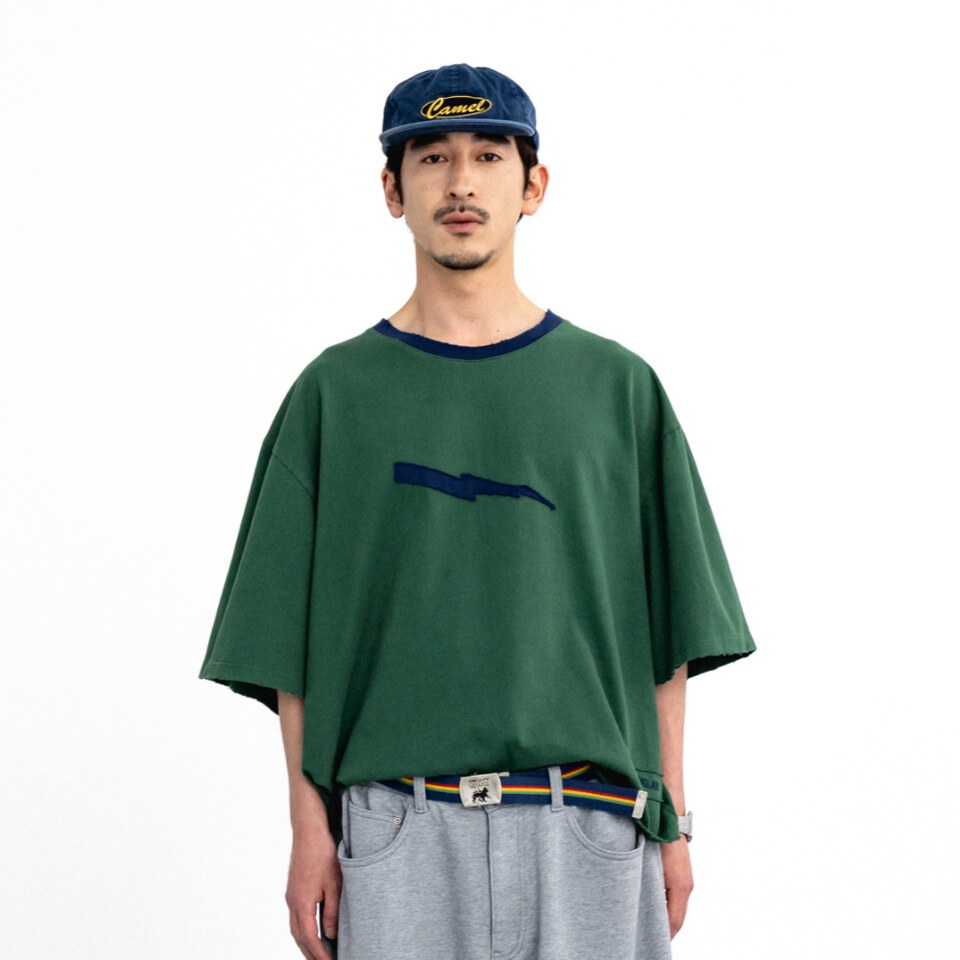 AGL0119-261 閃電貼布水洗T Lightning Fade Washed Tee