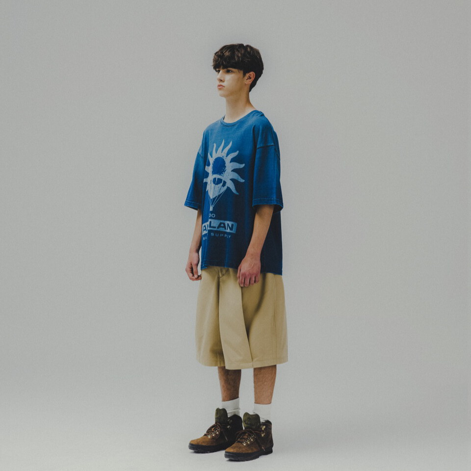 太陽圖案短Tee Graphic Denim Tee