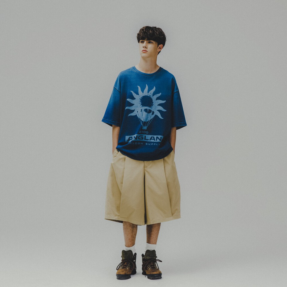 太陽圖案短Tee Graphic Denim Tee
