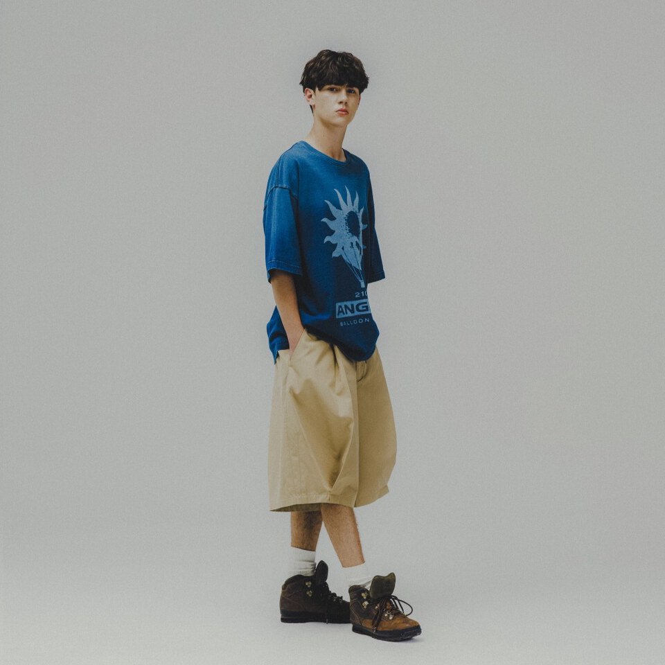 太陽圖案短Tee Graphic Denim Tee