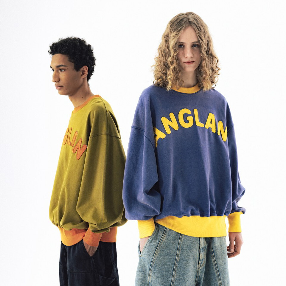 水洗大學Tee Applique Washed Sweat Shirt